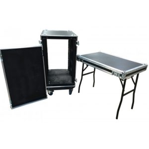 750mm deep Shock Mounted Rack & Table | 18u Rack Case