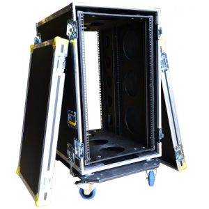 19U Shock mounted Rack Case 700mm deep sleeeve with Removable Dolly