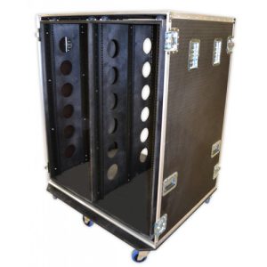 28U Double Bay Shock Mount Rack Case 900mm Deep