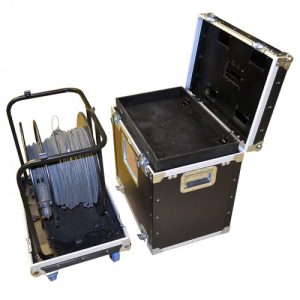 Flight Case for Large Fiber Reel with cable compartment